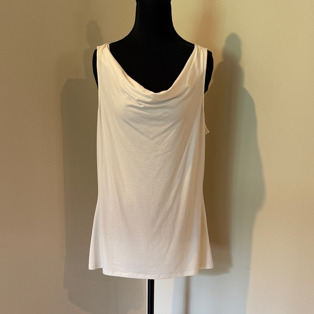 White House Black Market White Cowl-Neck Sleeveless Camisole